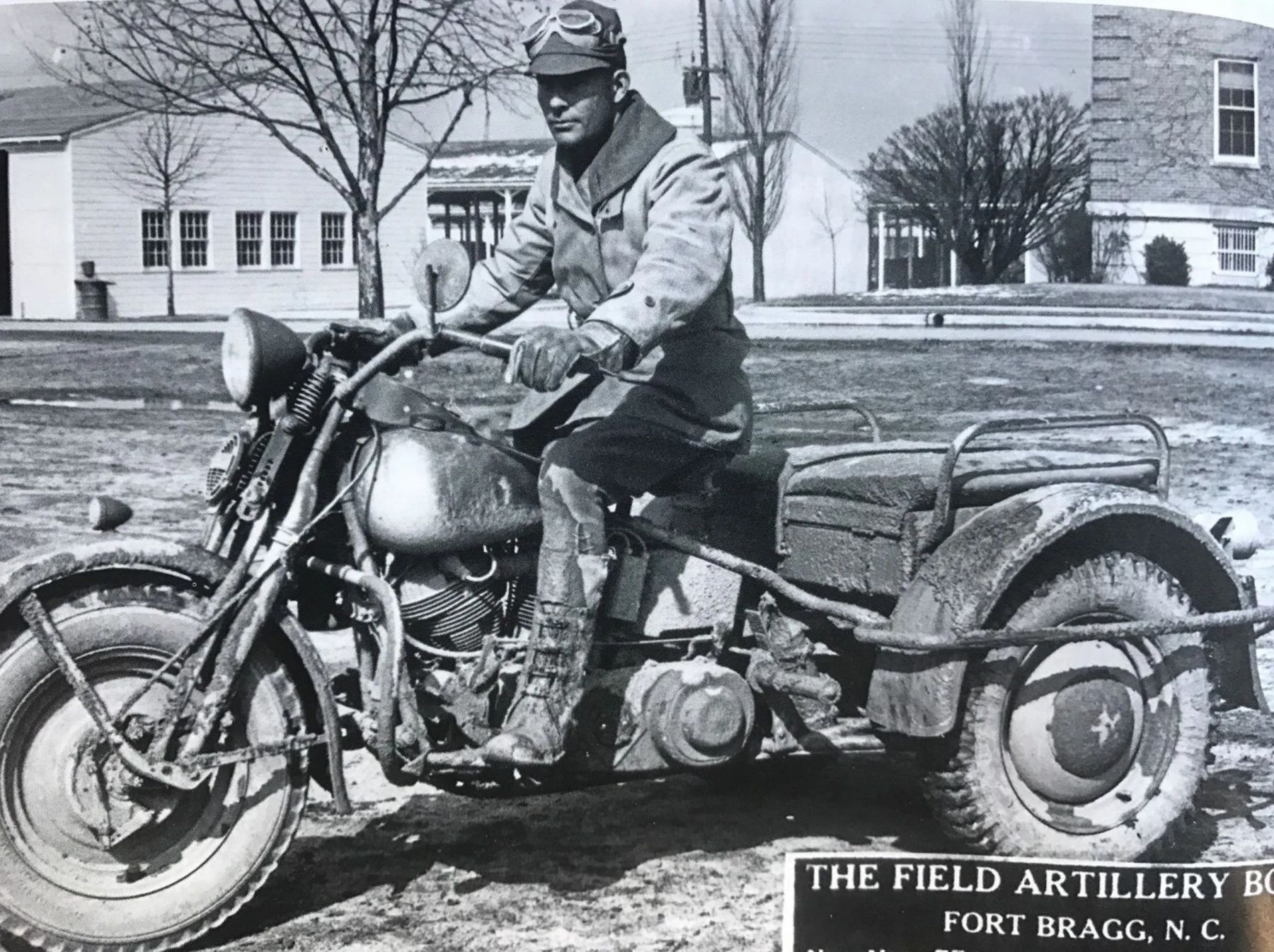 Soldier on WWII Harley Davidson Trike